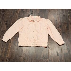 Vintage Misty Valley Womens Small Pink Snap Front Western Yoke Bomber Jacket 90s
